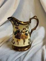 VINTAGE WADE  ENGLAND festival PITCHER /CREAMER small luster dancing couple - $18.95
