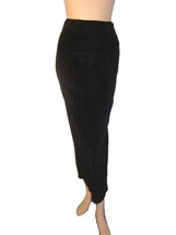 EQD Equestrian Designs Womens Black Pig Suede Ribbed Knit Long Skirt - £78.84 GBP