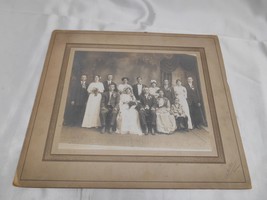 Antique Wedding Real Photograph Cabinet Picture Bride Groom Party New Castle Pa. - £31.80 GBP