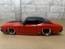 Jada 1 /24 Scale Red 1969 Chevy Chevelle Ss Dark Orange Matte Black Rare 90056 - £76.24 GBP