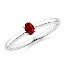 ANGARA 4x3mm Natural Ruby Solitaire Promise Ring in Silver for Women, Girls - £147.28 GBP+
