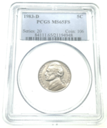 1983-D 5C Jefferson Nickel Graded by PCGS as MS65FS Full Steps Nice Strike! - $333.37