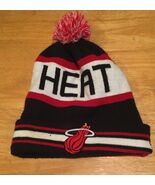 New Era Miami Heat Winter Beanie Knit Soft Hat Cap With Pom Red Black Wh... - $235.90 MXN