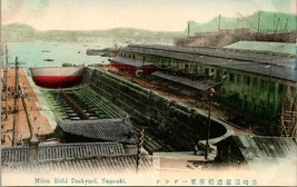 Vtg Postcard 1910s Nagasaki Japan Mitsu Bishi Dockyard Mitsubishi Unused Tinted - £48.46 GBP