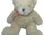 Circo Cream Off White Teddy Bear Plush red heart bow ribbon soft stuffed... - £20.46 GBP