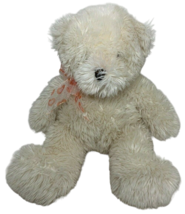 Circo Cream Off White Teddy Bear Plush red heart bow ribbon soft stuffed... - £20.34 GBP