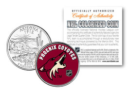 PHOENIX COYOTES NHL Hockey Arizona Statehood Quarter US Colorized Coin L... - £6.68 GBP