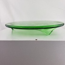 Jeannette Glass Sunflower Green Vintage Depression Footed Cake Plate - £13.77 GBP