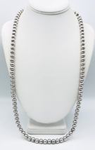 Vintage Napier Silver Tone Ball Bead Chain Necklace 30 in - £24.91 GBP