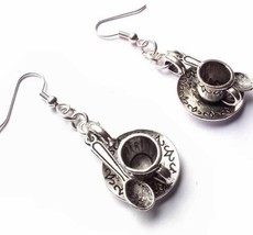Adorable Teacup &amp; Spoon Earrings Alice In Wonderland Tea &amp; Bridal Party  - £7.86 GBP
