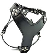 &#39;&#39;Style&#39;&#39; Leather Dog Harness. Black. 100% Leather. Handmade - $108.99