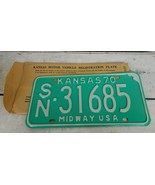 Vintage 1970 KANSAS License Plate Tag, Shawnee County, Mint in Mailer - $511.44 MXN