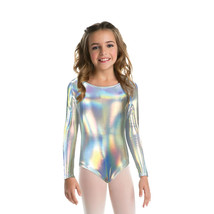 Kids Leotard  Iridescent Silver Halloween Costumes Cosplay Size Medium (... - $18.69