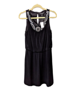 White House Black Market Black Embellished Drop Waist Dress Women&#39;s Medi... - $27.09 CAD