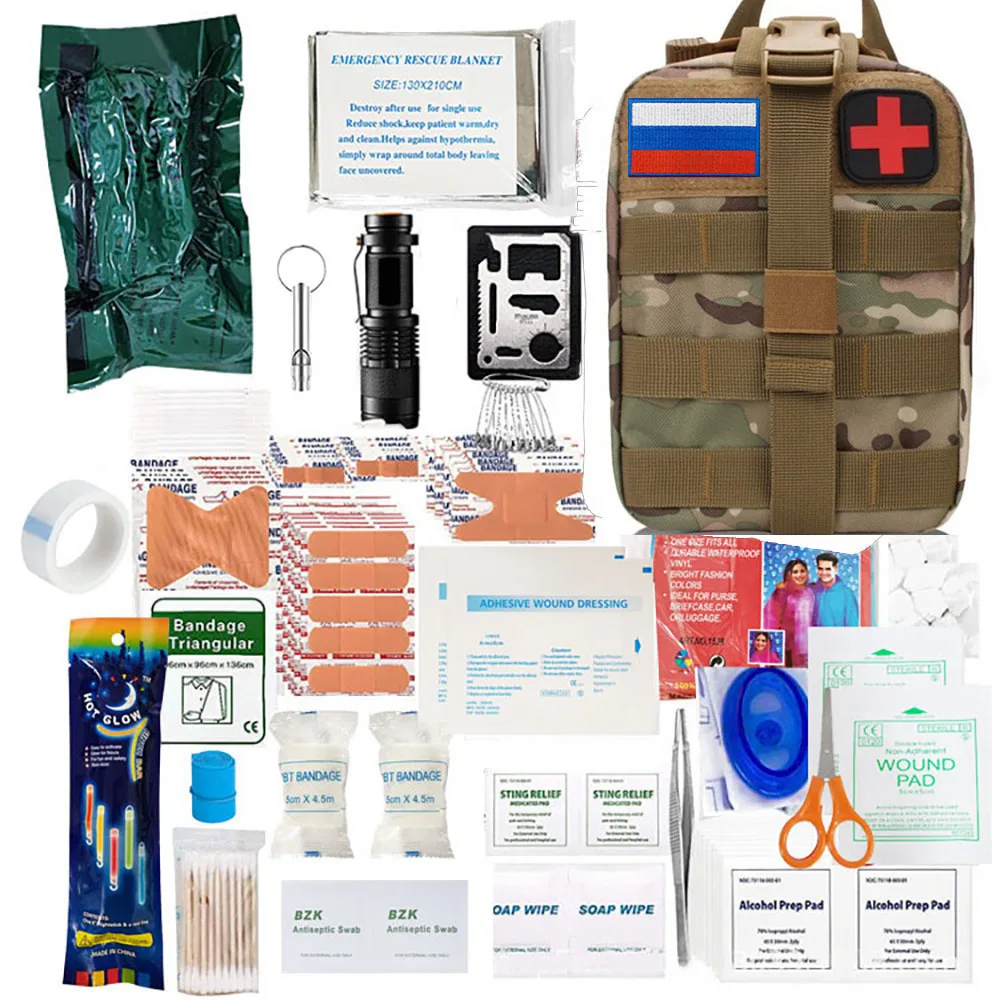 221 pcs survival kit first aid kit multifunctional outdoor camping adventure - £47.99 GBP