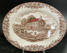 Johnson Brothers Heritage Hall Brown Fieldstone 12&quot; Oval Serving Platter England - $32.66