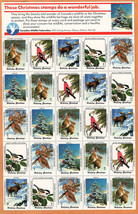 CANADA  WILDLIFE  Christmas Stamps  Very Fine MNH Sheet 25 Stamps - £2.36 GBP