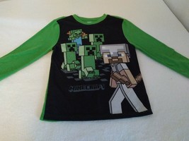 Minecraft Boys Pajama Top Long Sleeve Crew Neck Pullover M 8 - $6.79