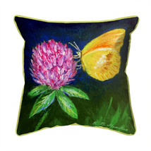 Betsy Drake Sulphur Butterfly &amp; Clover Large Indoor Outdoor Pillow 18x18 - £46.70 GBP