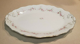 Antique John Maddock &amp; Sons Royal Vitreous 17&quot; Platter w/ Pink Floral Go... - $79.15