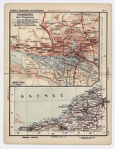 1930 Vintage Map Of Hamburg Pomerania Stolp Köslin Kolberg Germany Poland - £17.83 GBP