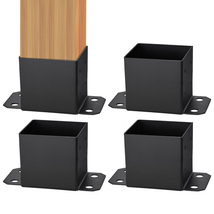 VEVOR Post Base 4pcs, Inner Size 5.6"x5.6" Post Base Brackets, Matte Black - $41.90