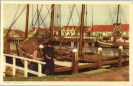 Couple Sitting On The Pier Marken Holland Postcard - £7.19 GBP