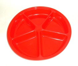 Vintage Serving Tray Red Plastic Round Large Divided Chips Snacks Candy ... - £7.80 GBP