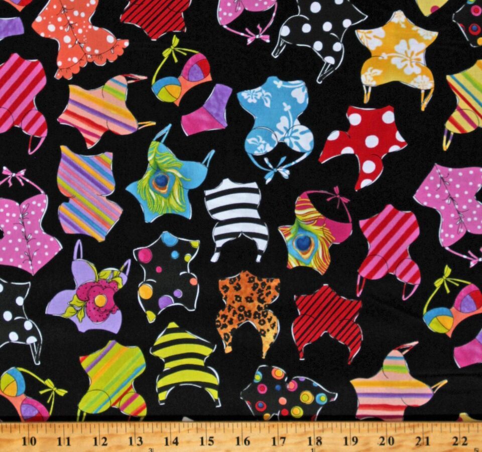 Cotton Swimsuits Swim Suits Summer Assorted Suits Fabric Print by Yard D... - $12.95