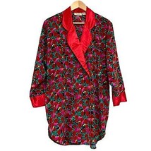 Vintage Victoria’s Secret Gold Label Floral Satin Trim Robe Jacket Duster - £17.36 GBP