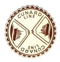 Cunard Line Paper Coaster for a Wine Glass Stem 1950's - $24.72
