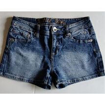 Justice Jeans Girls Shorts Size 14R Stretch Denim Med Wash Blue - $198.85 MXN