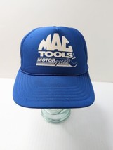 Vtg Mac Tools Motor Sports Hat Snap Back Trucker Mesh Back Swingster Blue Cap - $15.80