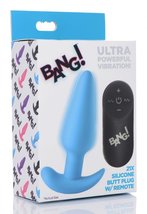 Bang! 21x vibrating silicone butt plug w/ remote blue - £46.65 GBP