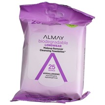 Biodegradable Longwear Makeup Remover Cleansing Towelettes Almay, 25 Wipes (Pack - £21.70 GBP