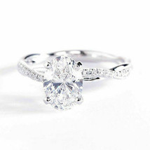 Twisted Shank 2.25Ct Simulated Diamond 14K White Gold Engagement Ring in Size 6 - £208.08 GBP