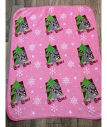 Merry Madagascar Blanket Gloria Hippo Pink soft plush Northwest Christma... - $39.00