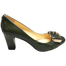 VC Signature Heel Pumps Womens Size 7.5 Green Round Toe Buckle Slip On - £22.35 GBP