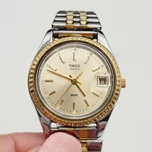 Vintage Timex TB0 Quartz Women’s Watch new battery Gold &amp; Silver Rare - £29.34 GBP