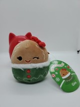 Squishmallows Gina the Gingerbread Mystery Squad Christmas Holiday Plush NEW 4&quot; - £9.52 GBP