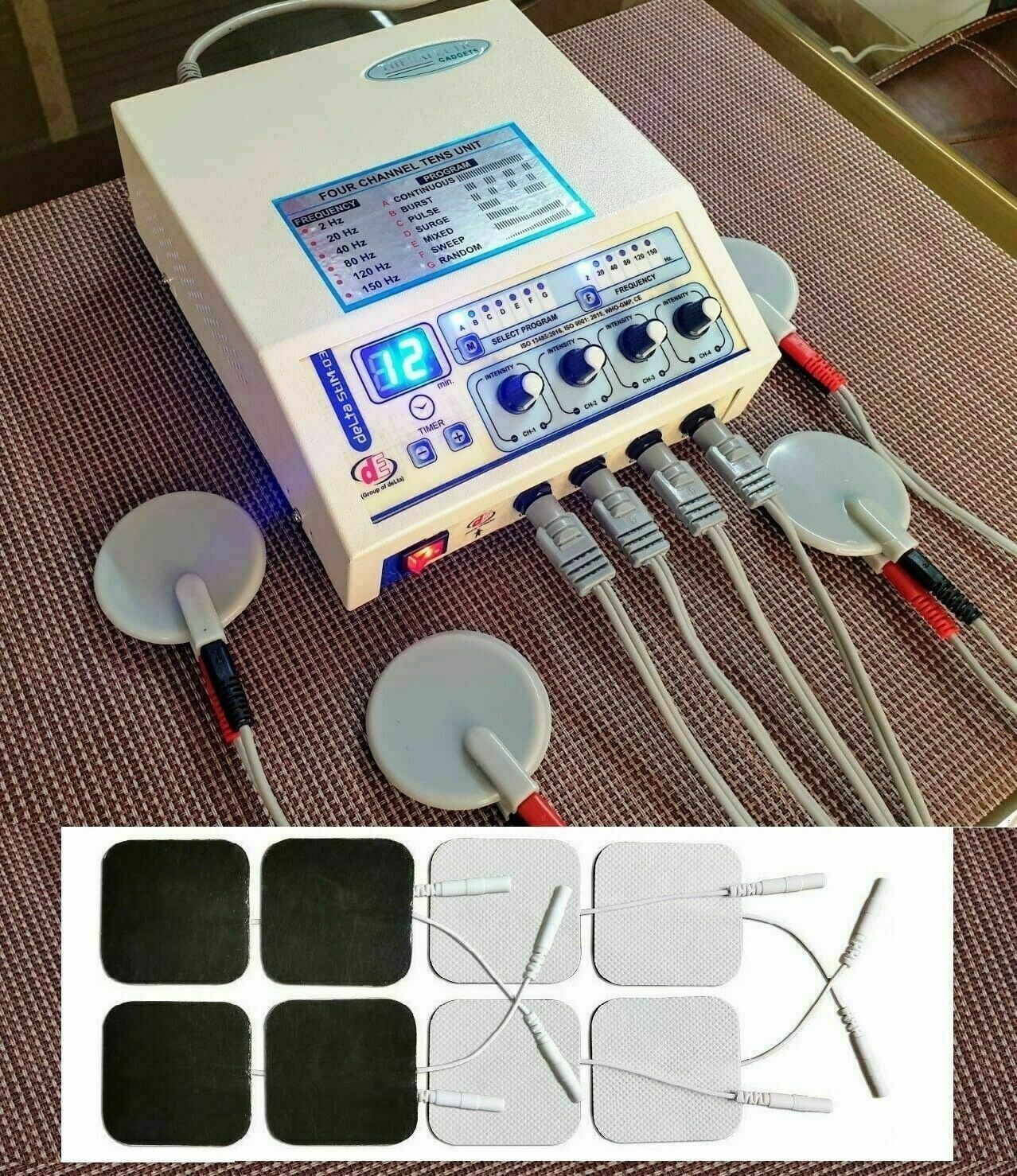 Prof./Home use Electrotherapy 4-ch Sticky+Carbon Pads For Pulse massager... - $142.56