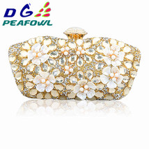 Intage women blue beaded evening clutch bags ladies box pearl clutches wedding cocktail thumb200