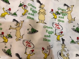 Dr Seuss Green Eggs and Ham Children’s 100% Cotton Fat Quarter 18&quot;x22&quot; NEW Mask - £5.40 GBP