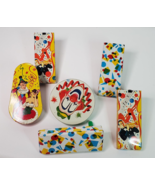 Tin Litho Toy Metal Noise Makers New Years Eve Party Favors Clown Set of 6 - £15.49 GBP
