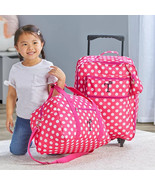 3 Pc Polka Dot Kids Luggage Monogram Letter Rolling Suitcase Duffel Bag ... - €43,11 EUR