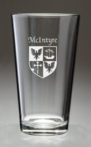 McIntyre Irish Coat of Arms Pint Glasses - Set of 4 (Sand Etched) - £53.35 GBP