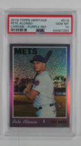 2019 Topps Heritage Chrome Pete Alonso W/Purple Refractor PSA 10 Gem Mint #519 - £272.96 GBP