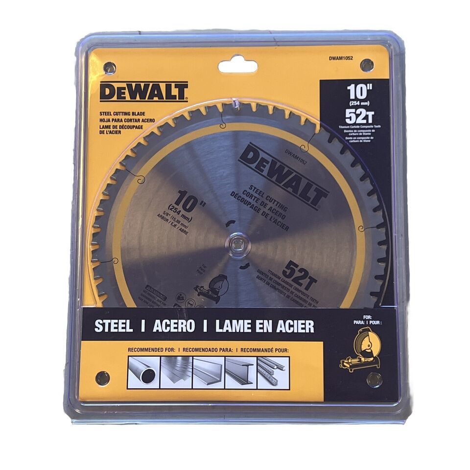 DEWALT DWAM1052 BLADE 10" 52 TEETH METAL CUTTING SAW BLADES STEEL CUTTING (C) - £28.00 GBP