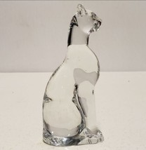 Baccarat Clear Crystal Cat Art Deco Egyptian MCM  Figurine - £76.89 GBP