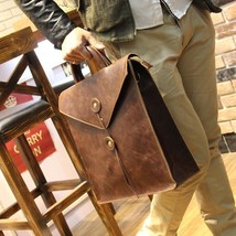 New Design Fashion Crazy horse PU Leather Bags for Men brand Men&#39;s Shoulder Bag  - £53.12 GBP